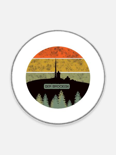 Harz Style - Der Brocken - Runder Kühlschrankmagnet - Weiß