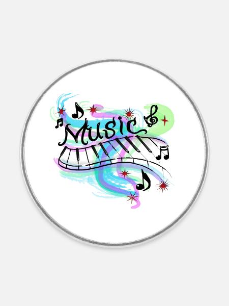 Musik - Runder Kühlschrankmagnet - Weiß