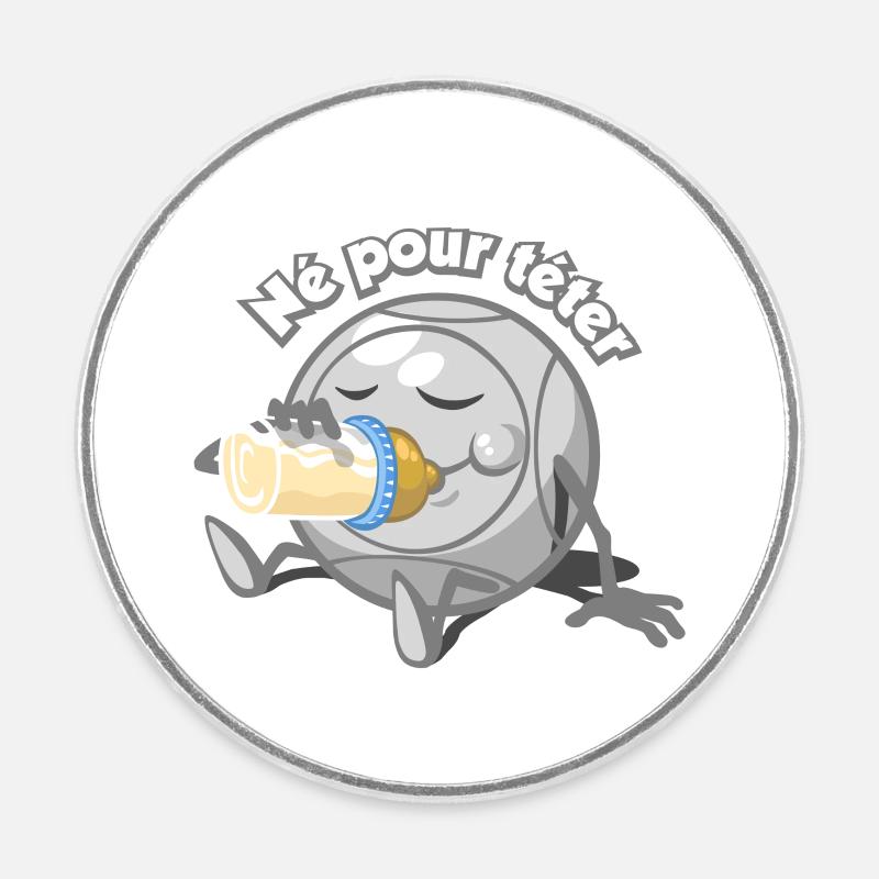 Né pour téter - Magnet rond - blanc
