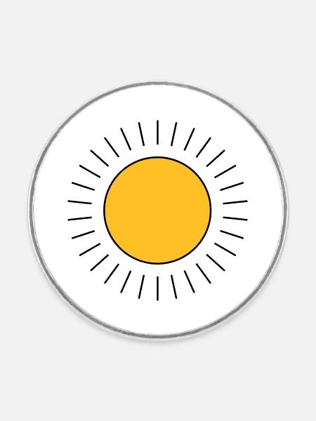 Sonne - Runder Kühlschrankmagnet - Weiß