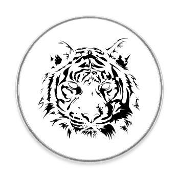 Tiger Zeichnung Raubkatze Portrait Illustration - Runder Kühlschrankmagnet - Weiß - Vorne