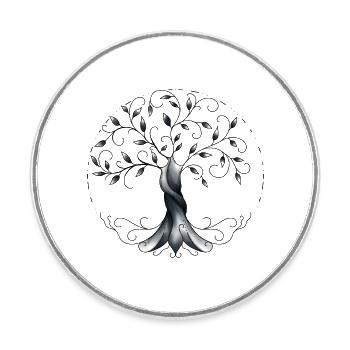 arbre de vie - Magnet rond - blanc - Devant