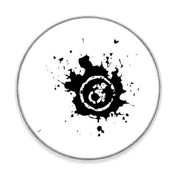 Wheelchair splash, paint splatter wheelchair design* - Round  fridge magnet - white - Front