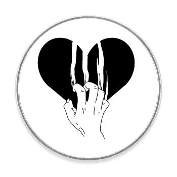 Broken Heart Torn Love - Round  fridge magnet - white - Front