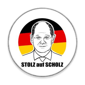 stolz auf Scholz, Bundeskanzler, Deutschland Shirt - Runder Kühlschrankmagnet - Weiß - Vorne