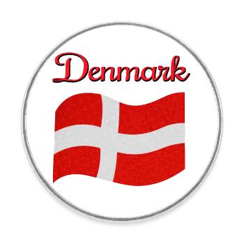 Flagge Dänemarks - Runder Kühlschrankmagnet - Weiß - Vorne