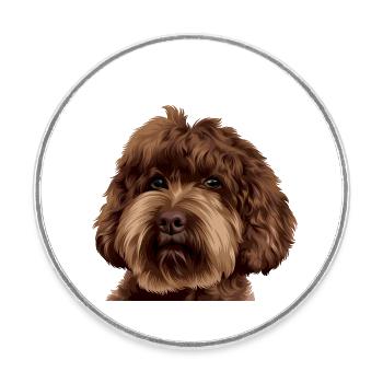 Schnoodle Doodle Dog - Runder Kühlschrankmagnet - Weiß - Vorne