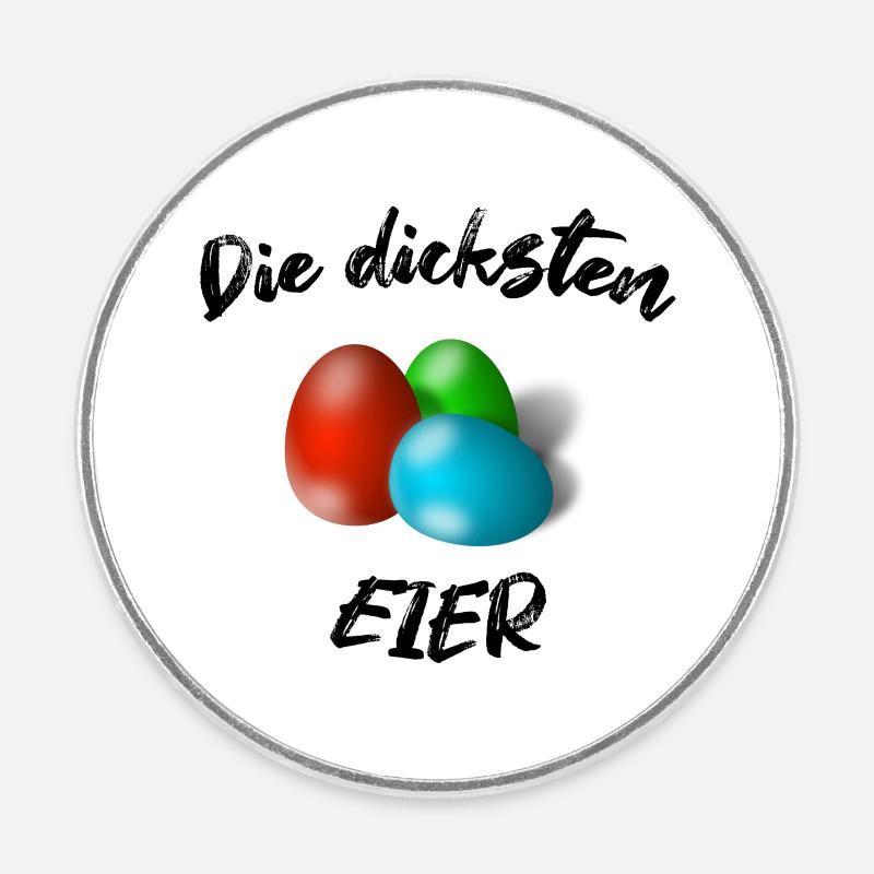Color Eggs Trio - Round  fridge magnet - white