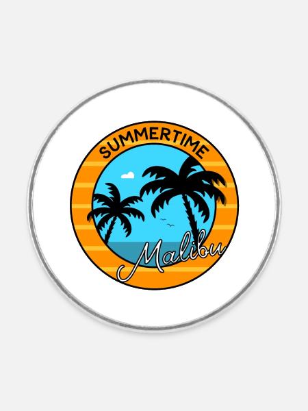 Summertime Malibu - Runder Kühlschrankmagnet - Weiß