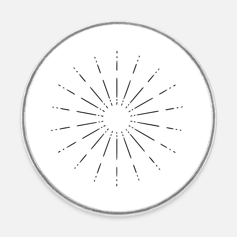 Étoile de Mandala - Magnet rond - blanc