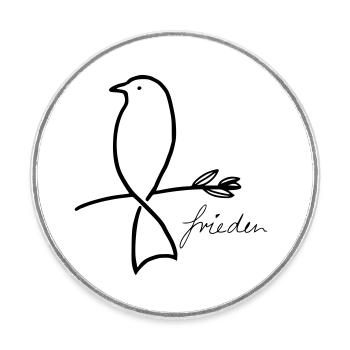Peace - Round  fridge magnet - white - Front
