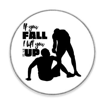 If you fall, I lift you up (Deutsch) - Ecc/4:10 - Runder Kühlschrankmagnet - Weiß - Vorne