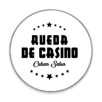 Rueda de Casino - Cuban Salsa - Runder Kühlschrankmagnet - Weiß - Vorne