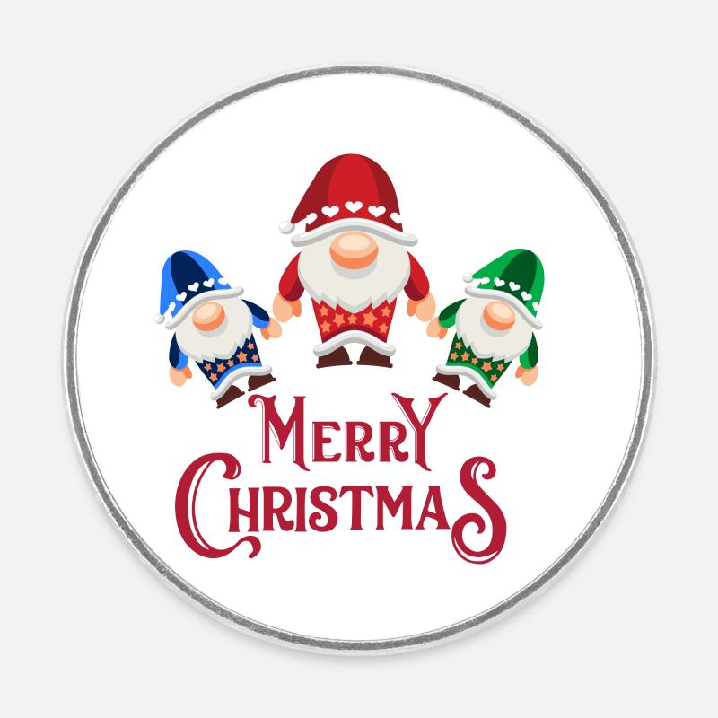 Cheerful Gnoment Trio - Round  fridge magnet - white