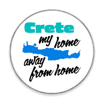 Kreta – meine zweite Heimat - Runder Kühlschrankmagnet - Weiß - Vorne