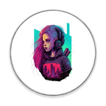 Design étonnant d’une femme magnifique - Magnet rond - blanc - Devant