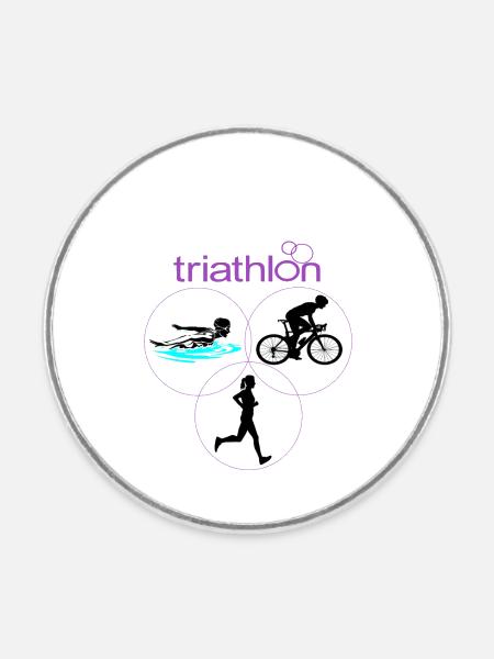 Triathlon - Runder Kühlschrankmagnet - Weiß