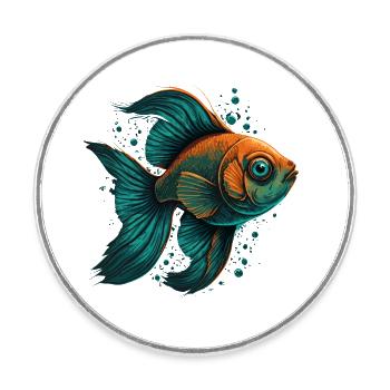 Fish Eye - Round  fridge magnet - white - Front