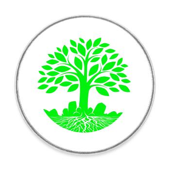 arbre de vie, zen, écologie - Magnet rond - blanc - Devant