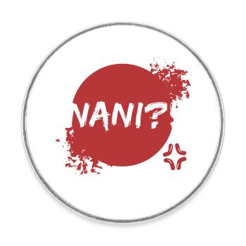 Anime Manga Citation Geek de la culture pop japonaise - Magnet rond - blanc - Devant