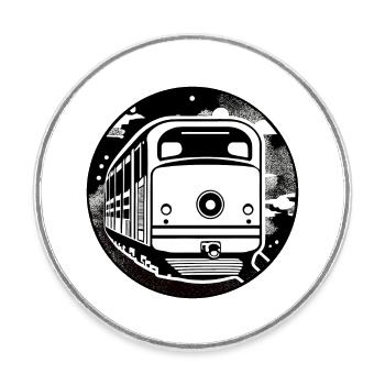 Locomotive, train, railway - Round  fridge magnet - white - Front