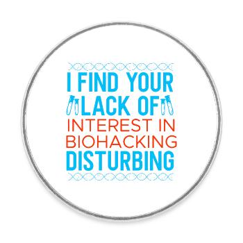 Conception de biohacking - Magnet rond - blanc - Devant