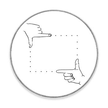 Hand Signals Image Detail - Round  fridge magnet - white - Front