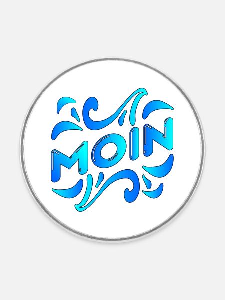 MOIN ELBE - Runder Kühlschrankmagnet - Weiß