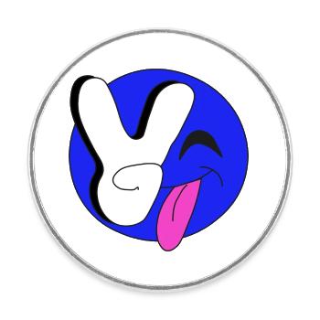 Peace & Smile - Runder Kühlschrankmagnet - Weiß - Vorne