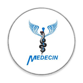 Médecin - Magnet rond - blanc - Devant