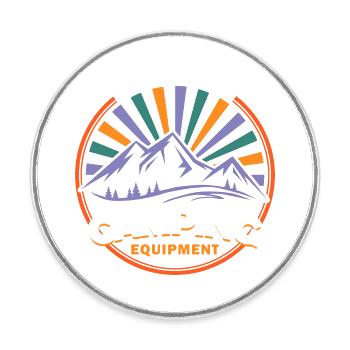 Outdoor Adventures - Camping Equipment - Round  fridge magnet - white - Front