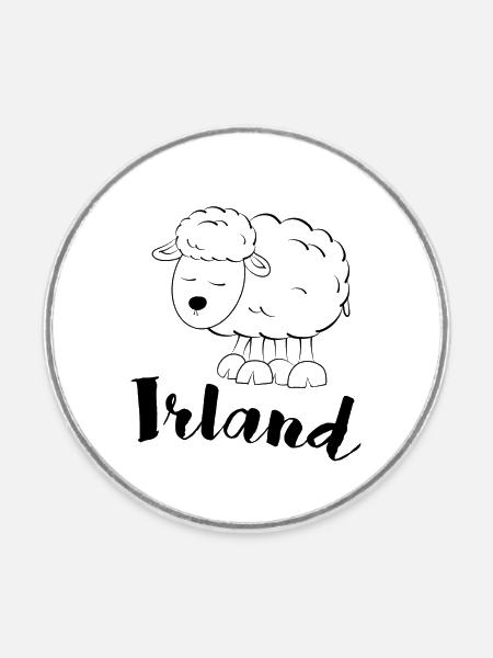 Irland Schaf - Runder Kühlschrankmagnet - Weiß