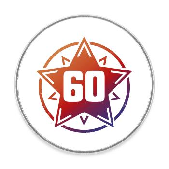 Superstar 60 - Round  fridge magnet - white - Front