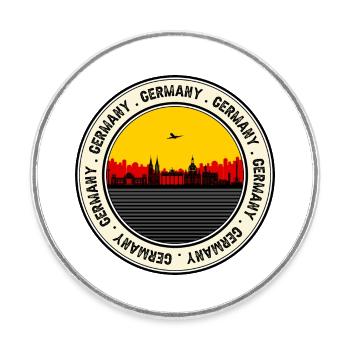 Allemagne Coucher de soleil Skyline Seal - Magnet rond - blanc - Devant