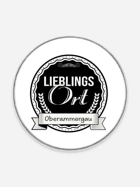 Lieblingsort Oberammergau - Runder Kühlschrankmagnet - Weiß