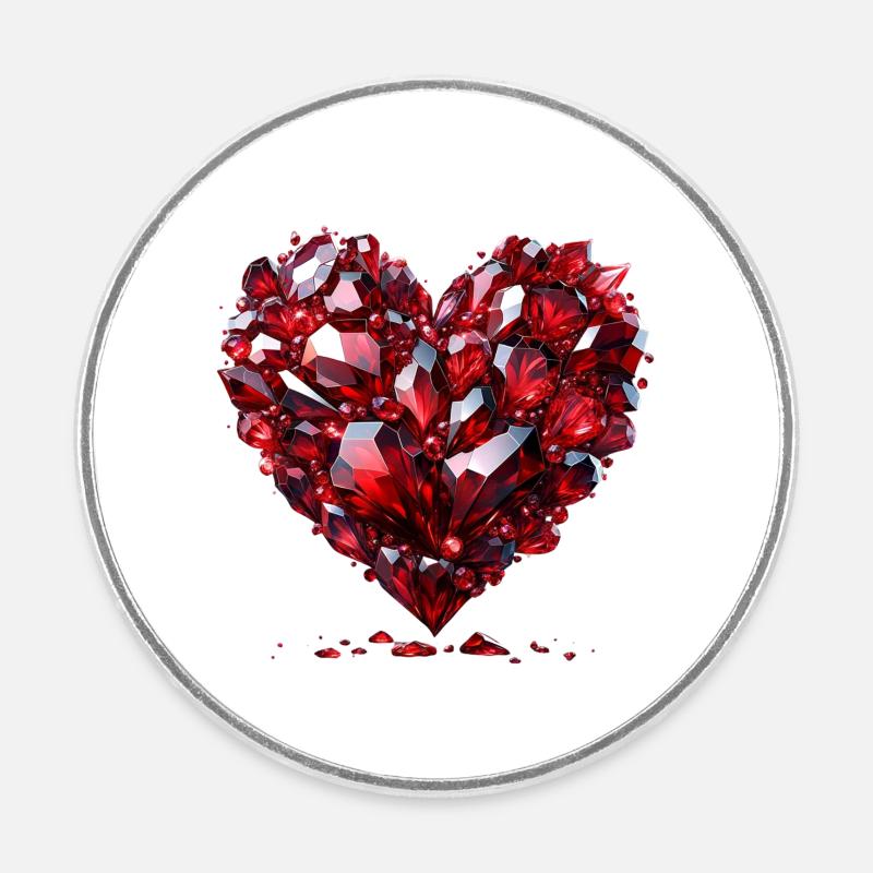 Ruby Love T-Shirt - Runder Kühlschrankmagnet - Weiß