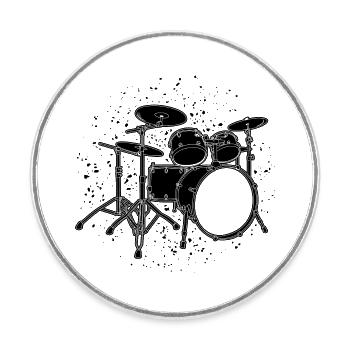 Percussion - Magnet rond - blanc - Devant