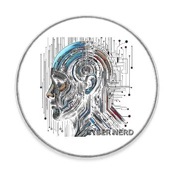Digital Mind - Runder Kühlschrankmagnet - Weiß - Vorne