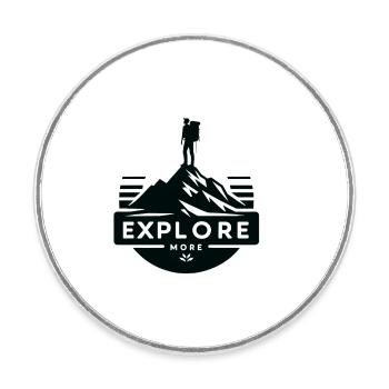 Explore more - Wanderer - Runder Kühlschrankmagnet - Weiß - Vorne