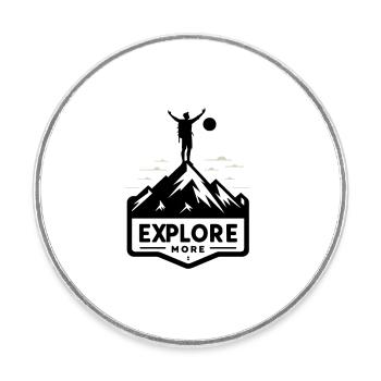 Explore more - Wanderer - Runder Kühlschrankmagnet - Weiß - Vorne