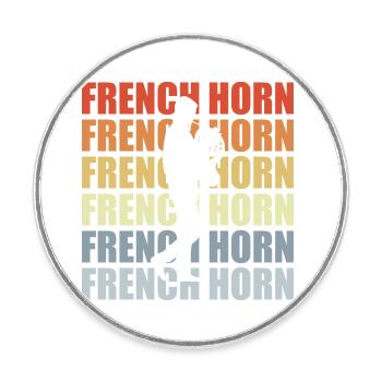 Retro Horn - Round  fridge magnet - white - Front
