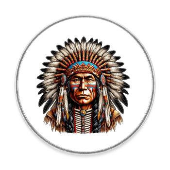 American Indian American Red Skin - Round  fridge magnet - white - Front