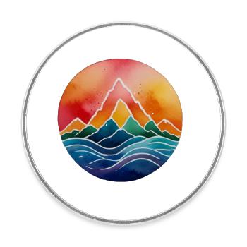 In love with the mountains - Round  fridge magnet - white - Front