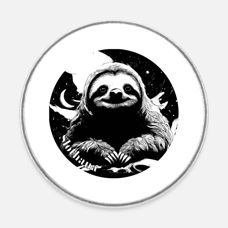 Shirt "Moon" - Round  fridge magnet - white