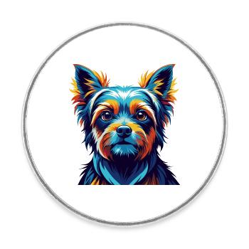 Perro De Presa Mallorquin Hunderasse Cartoon Kawaii - Runder Kühlschrankmagnet - Weiß - Vorne