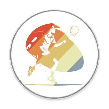Vintage Badminton - Round  fridge magnet - white - Front