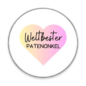 Weltbester Patenonkel! Personalisierbar - Runder Kühlschrankmagnet - Weiß - Vorne