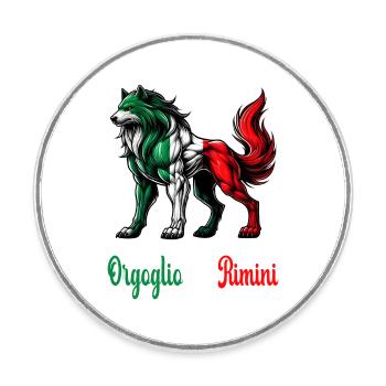 Der stolz von Rimini Italien Flagge - Runder Kühlschrankmagnet - Weiß - Vorne