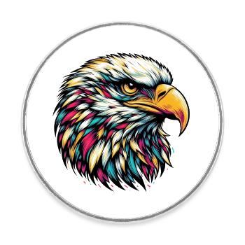Aigle - Magnet rond - blanc - Devant