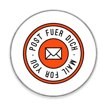 Post fuer dich dreifarbig - Runder Kühlschrankmagnet - Weiß - Vorne